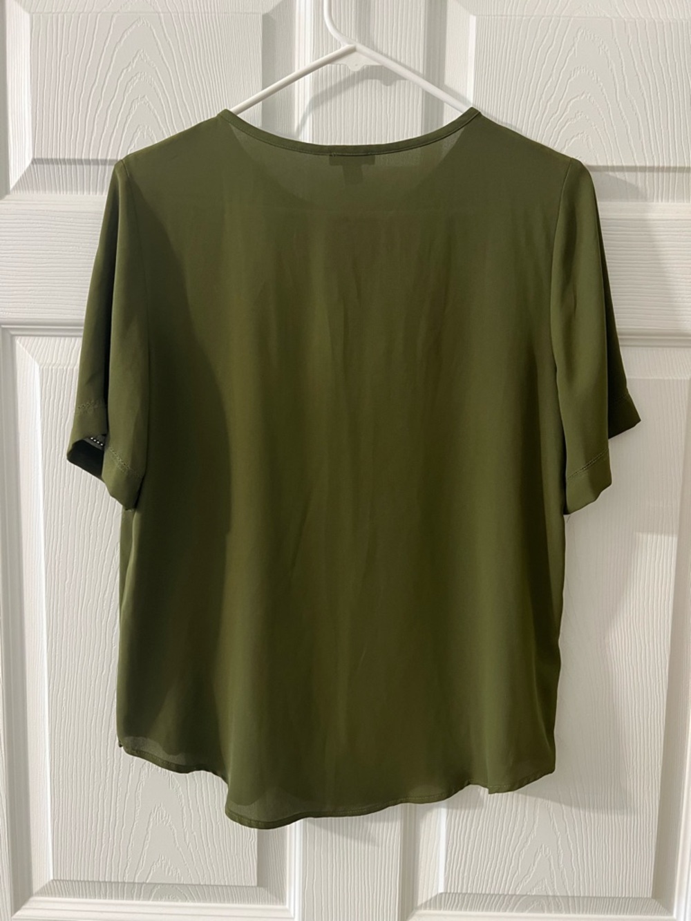 Ann Taylor Olive Green Pleated Blouse - Picture 3 of 4